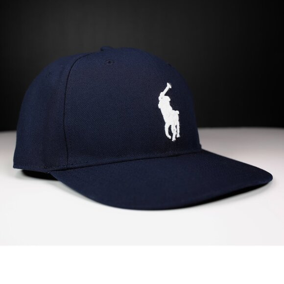 NWT Polo Ralph Lauren Big Pony Cap Navy – Twill High Crown Ball Hat OS Unisex - Picture 1 of 5